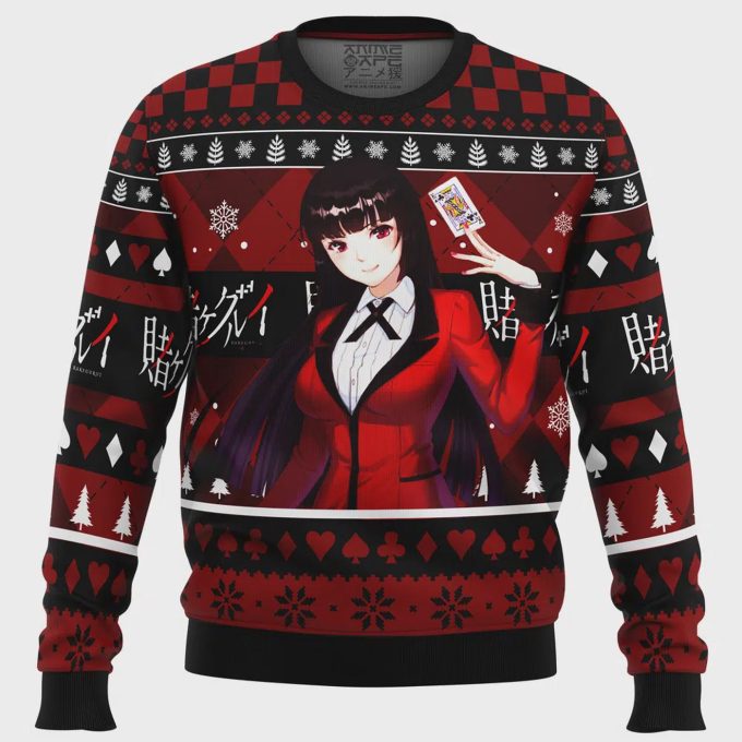 Yumeko Kakegurui Ugly Christmas Sweater: Festive Anime-Inspired Holiday Apparel 2