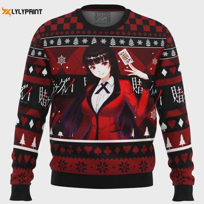 Yumeko Kakegurui Ugly Christmas Sweater: Festive Anime-Inspired Holiday Apparel 1