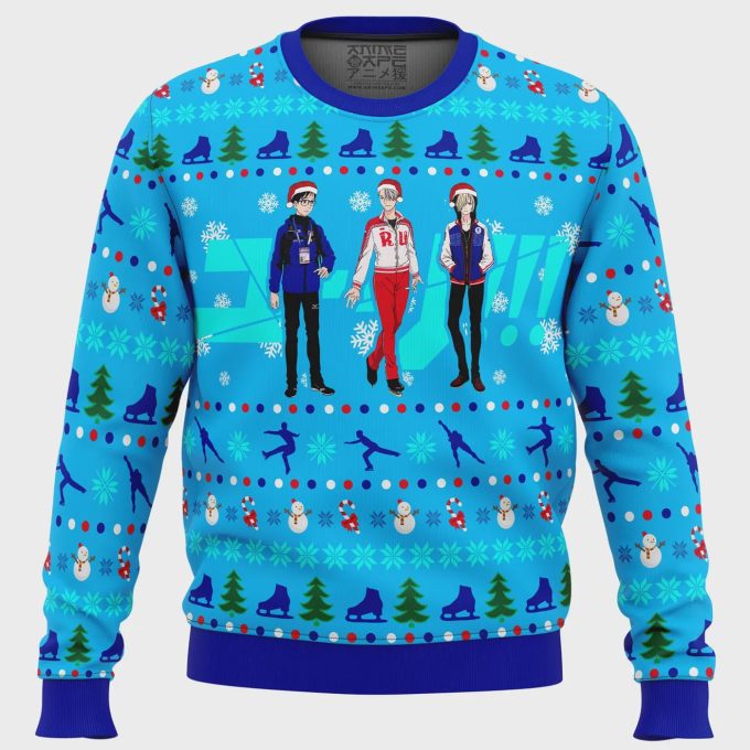 Get Festive With Yuri On Ice Ugly Christmas Sweater – Top 3 Ice Skaters Design!