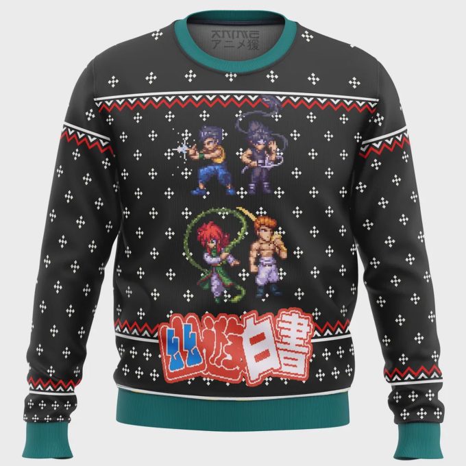 Yuyu Hakusho Ghost Fighter Ugly Christmas Sweater – Festive Sprite Design For Fans