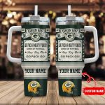 Green Bay Packers Vintage King of Football Custom Name 40oz Stanley Tumbler – Perfect Gift for Fans!