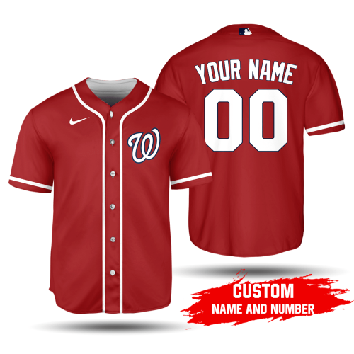 Custom MLB Washington Nationals Red Alternate Jersey – Personalized Name & Number Unisex Baseball Shirt 2020