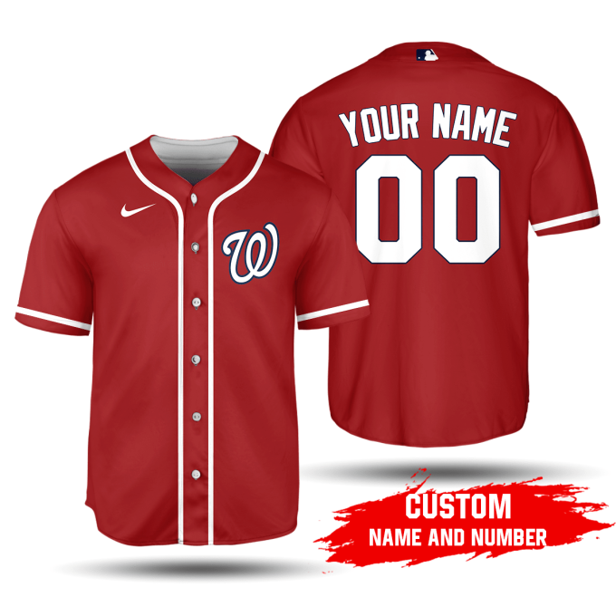 Custom Mlb Washington Nationals Red Alternate Jersey – Personalized Name &Amp;Amp; Number Unisex Baseball Shirt 2020