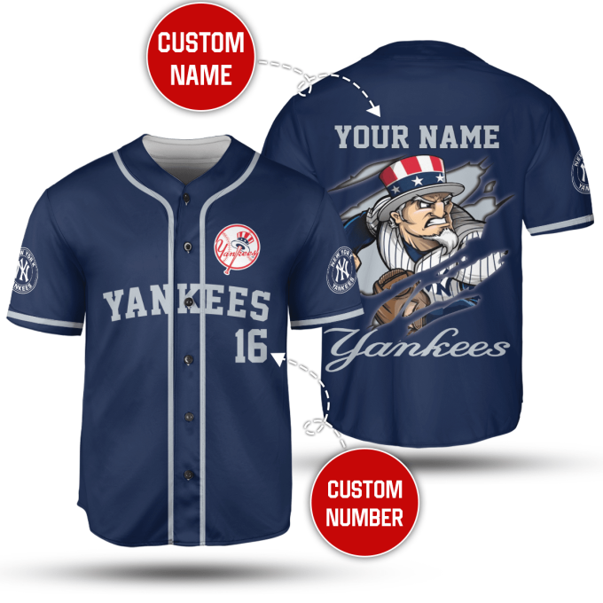 Personalized Mlb New York Yankees Jersey V7 – Custom Name &Amp;Amp; Number Unisex Shirt