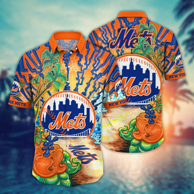 New York Mets Mlb Hawaiian Shirt – Augusttime Aloha Shirt For Baseball Fans – Perfect Gift For Mets Lovers!