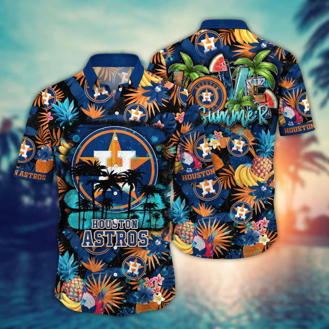 Houston Astros Mlb Hawaiian Shirt Parasols – The Ultimate Baseball Fan Gift Summer Aloha Shirt