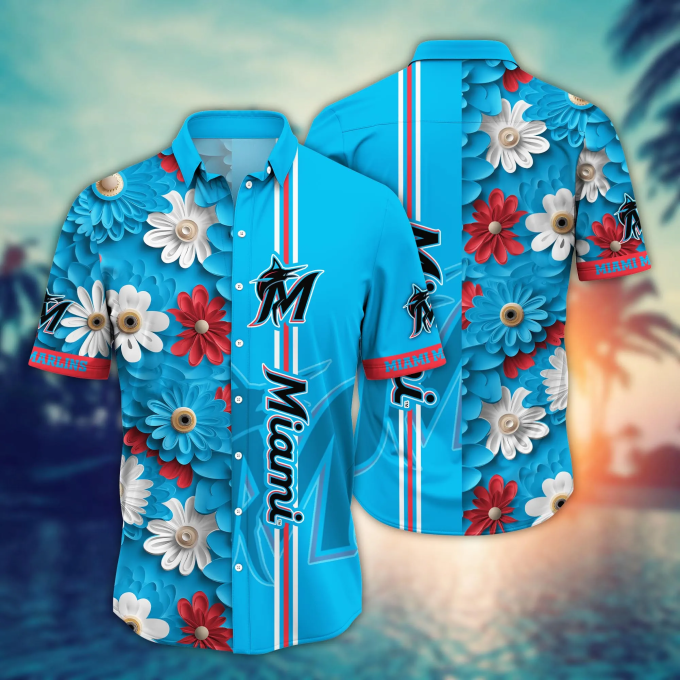 Sun-Blazed Miami Marlins Mlb Hawaiian Shirt – Perfect Baseball Fan Gift Summer Aloha Shirt