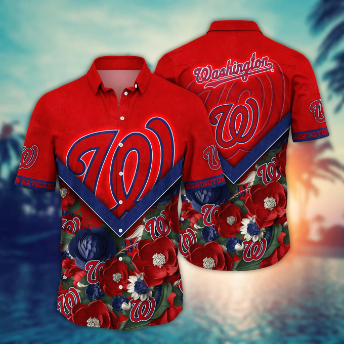 Custom Washington Nationals Mlb Hawaiian Shirt – Perfect Baseball Fan Gift Summer Aloha Shirt