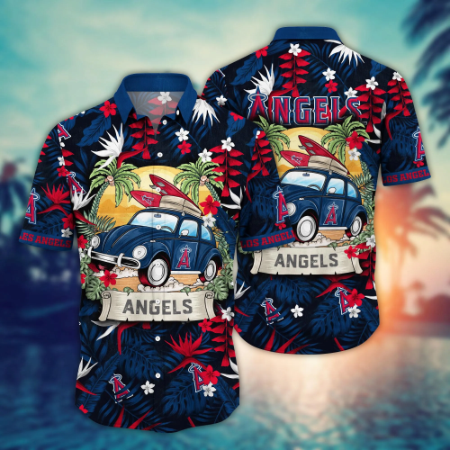 Los Angeles Angels MLB Hawaiian Shirt – Lush Greenery Aloha Shirt: Perfect Baseball Lover Gift for Summer Men & Women