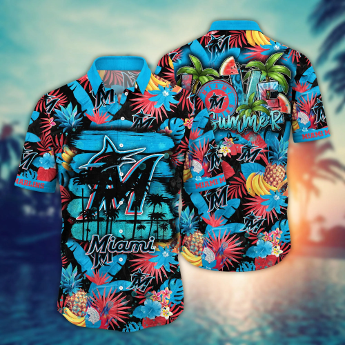 Miami Marlins Hawaiian Shirt – Perfect Baseball Fan Gift Summer Aloha Shirt