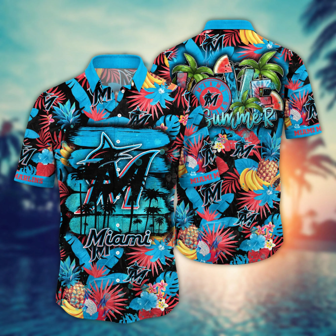 Miami Marlins Hawaiian Shirt – Perfect Baseball Fan Gift Summer Aloha Shirt