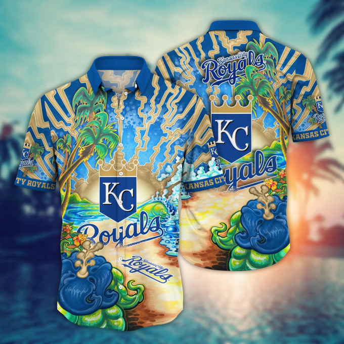 Kansas City Royals Mlb Hawaiian Shirt – Sea Shorestime Aloha Shirt: Perfect Baseball Fan Gift Summer Aloha Shirt