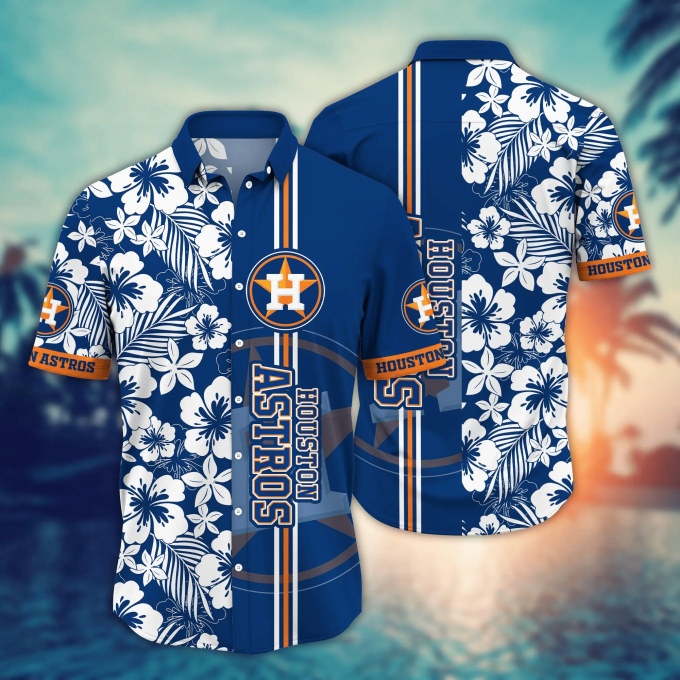 Houston Astros Mlb Hawaiian Shirt – Tan Linestime Aloha Shirt: Perfect Baseball Fan Gift Idea!