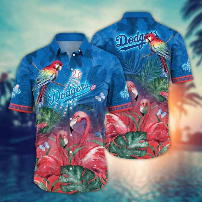 Los Angeles Dodgers Hawaiian Shirt: Watermelon Aloha Design Perfect Summer Gift For Baseball Fans!