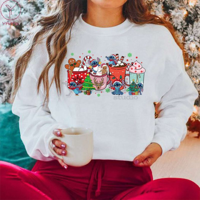 Festive Stitch Coffee Drink Sweatshirt – Perfect Christmas Gift!