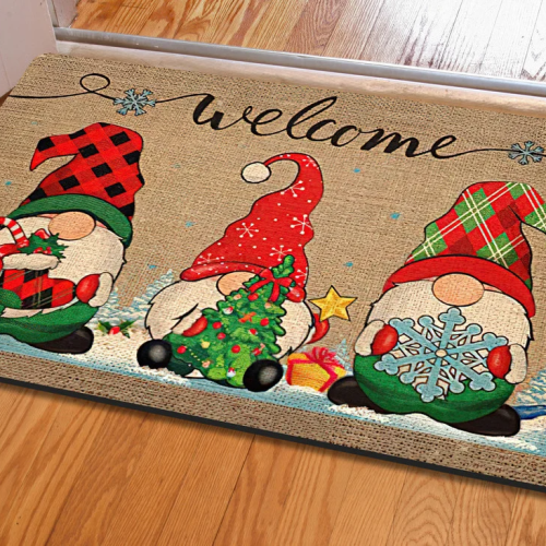 Festive Holiday Welcome Mat: Christmas Decorative Doormat for Festive Home Decor