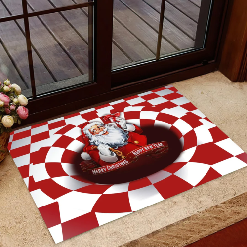 Welcome Christmas with Santa Claus Decorative Doormat – Indoor Outdoor Xmas Door Mat_2733