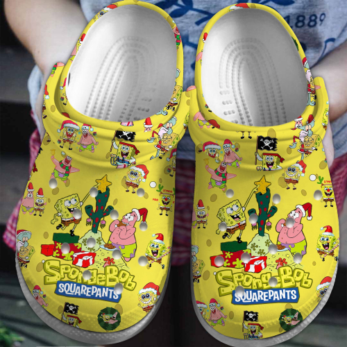 Christmas Spongebob Squarepants Yellow Clogs – Perfect Gift for Kids & Adults