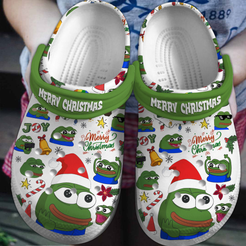 Merry Christmas Pepe The Frog Meme Classic Clogs – Fun Footwear for Kids & Adults!