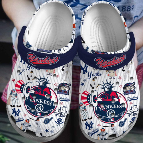 Stay Cool and Comfy with New York Yankees MLB Sport White Clogs – Breathable & Lightweight!