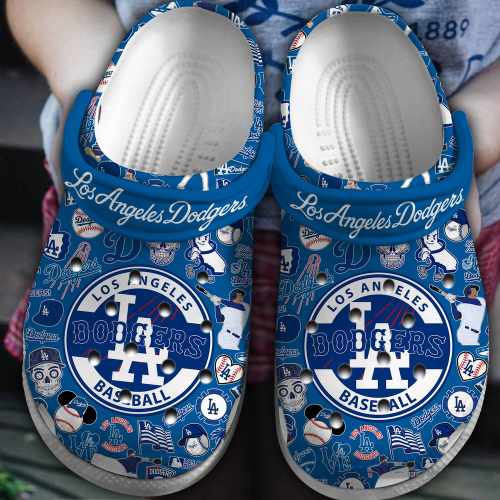 Stand out with MLB Blue Clogs – Unique Design Los Angeles Dodgers Team