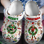 Merry Christmas Toy Story White Clogs: Fun Cartoon Footwear for Kids & Adults