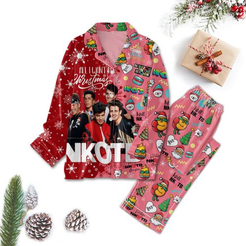 Get Festive with NKOTB Christmas Button Down Pajamas – LA s Coziest Holiday Attire