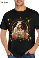 Advent Christian Christmas Tshirt: Vintage Nativity Scene Jesus is the Reason A Thrill of Hope Perfect Catholic Holiday Gift & Church Wear