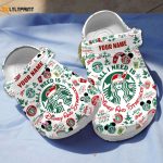 Get Festive with All I Need Starbucks Christmas White Clogs – Perfect for Kids & Adults