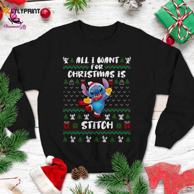 All I Want For Christmas Is Stitch Ugly Sweater – Perfect Xmas Gift For Stitch Lovers!