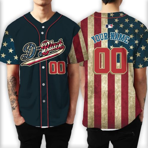 MLB Baseball Jersey Collection: America Flag Pack in Pattern – Personalized Baseball Shirt – Gift for Men Women