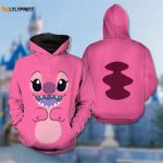 Angel Lilo & Stitch 3D Adult T-shirt Hoodie: Cosplay Costume for Halloween & Cartoon Movie Fans