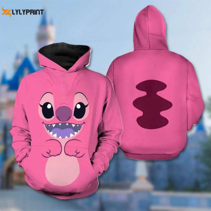 Angel Lilo &Amp;Amp; Stitch 3D Adult T-Shirt Hoodie: Cosplay Costume For Halloween &Amp;Amp; Cartoon Movie Fans