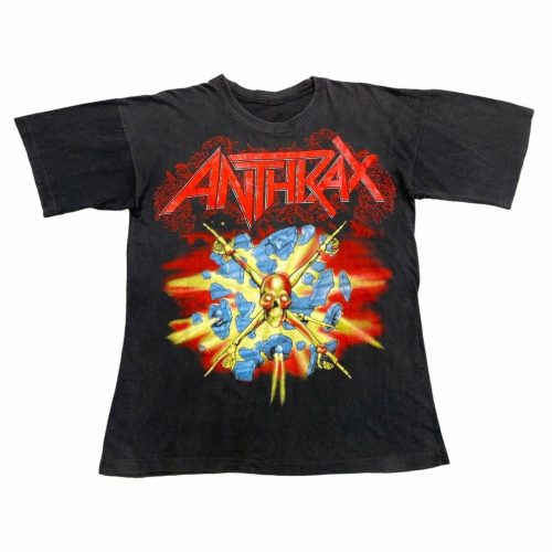 Vintage Anthrax Concert Tshirt 90s Heavy Metal Rock Music Vtg Tee