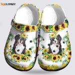 SunflowerCrocs Black Australian Shepherd Dog Christmas Clog Shoes: Perfect for Animal Lovers
