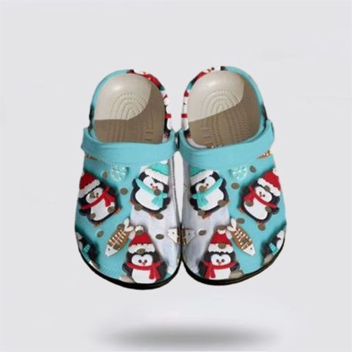 Merry Christmas Penguin Lovers: Baby Penguins Fishbone Snowflakes Crocs Clog Shoes