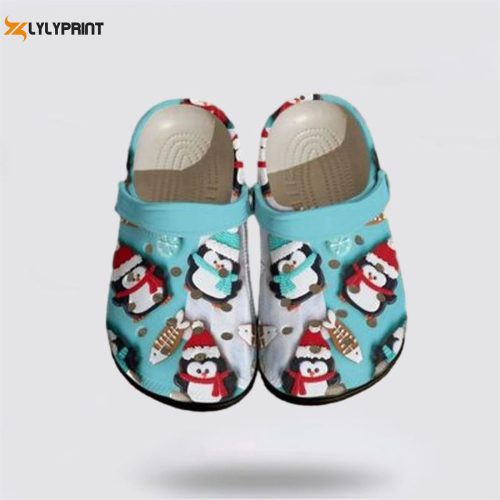 Merry Christmas Penguin Lovers: Baby Penguins Fishbone Snowflakes Crocs Clog Shoes