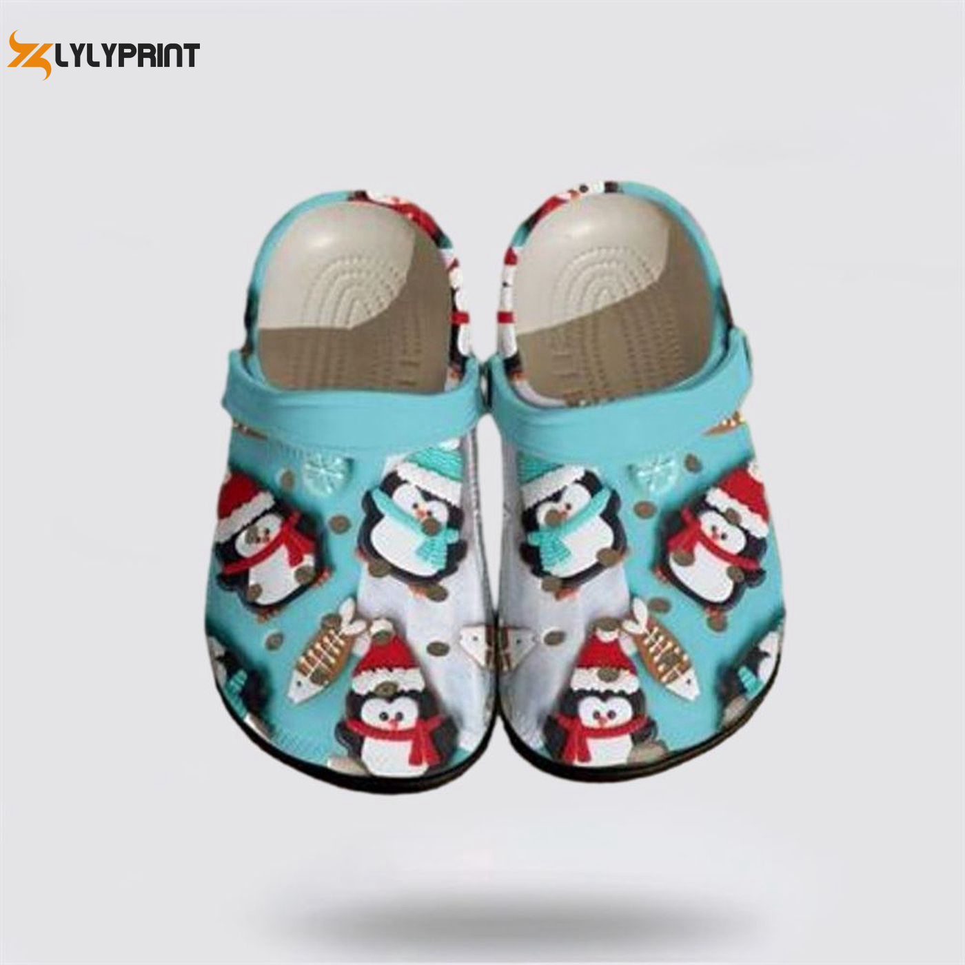 Merry Christmas Penguin Lovers: Baby Penguins Fishbone Snowflakes Crocs Clog Shoes Merry Christmas Penguin Lovers: Baby Penguins Fishbone Snowflakes Crocs Clog Shoes