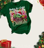 Baby Yoda Christmas Pajamas Set – Star Wars Xmas T-Shirt Pants Grogu Santa PJs Disney Cartoon Gift