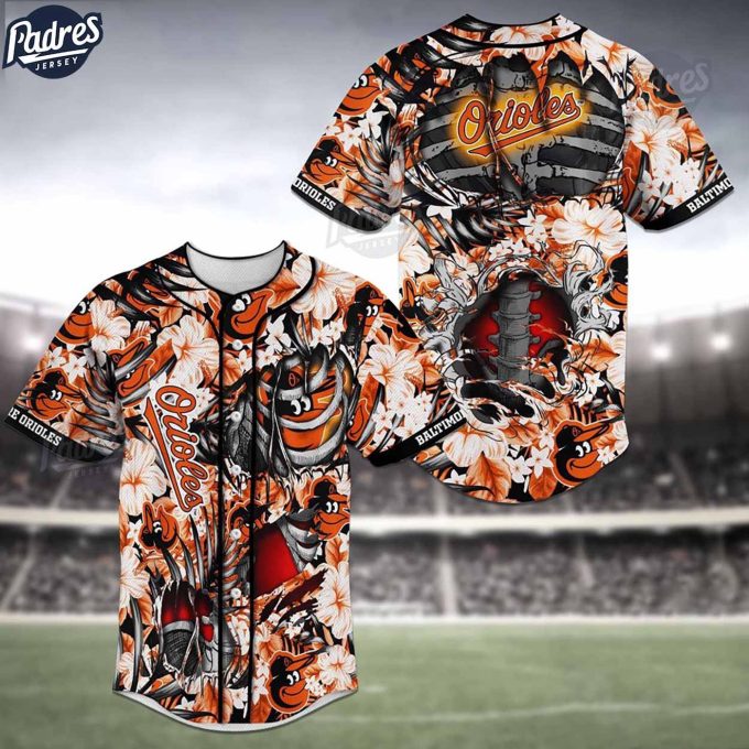 Show Your Team Spirit With Baltimore Orioles Skeleton Mlb Baseball Jersey Shirt – Gift For Men Women