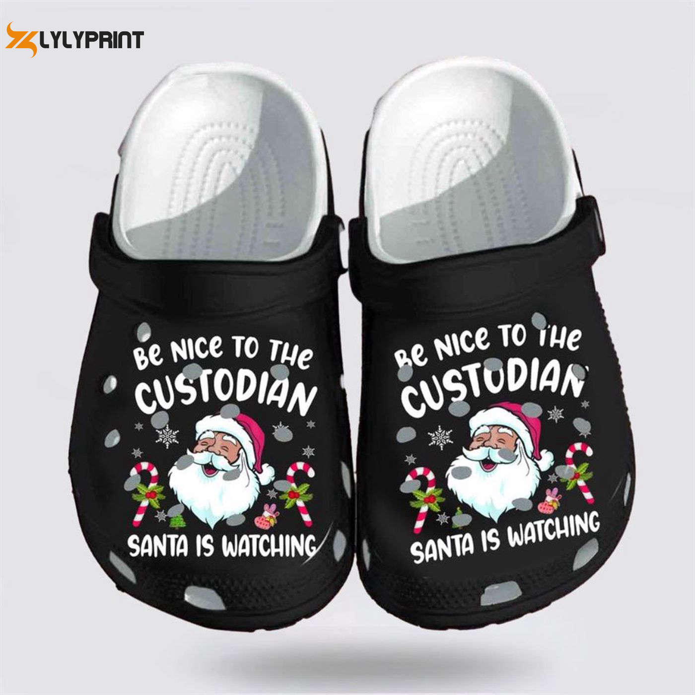 ChristmasCrocs Clog Shoes: Be Nice to the Custodian Santa is Watching! ChristmasCrocs Clog Shoes: Be Nice to the Custodian Santa is Watching!