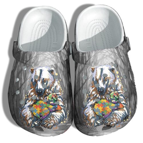 Bear and Baby Autism Awareness Clogs: Unique Crocs Shoes – Perfect Gifts for Birthday & Christmas