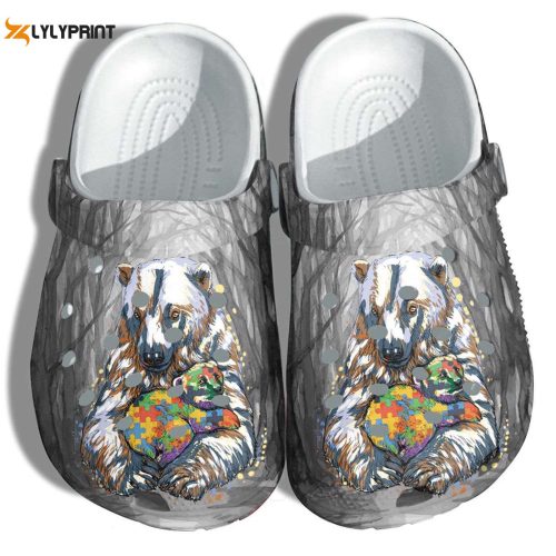 Bear and Baby Autism Awareness Clogs: Unique Crocs Shoes – Perfect Gifts for Birthday & Christmas