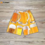 Beer Pajamas & Sleep Shorts: Funny Dad Gift Best Beer Lover Christmas Present for Him Lounge PJs with Beer Mug Print – Perfect for Boyfriend!