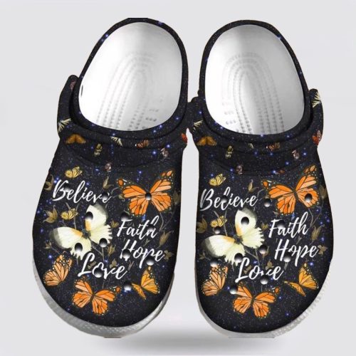 Faith Hope Love Shoes: ButterflyCrocs Clog Shoes for Wonderful Christmas – Jesus God Christian
