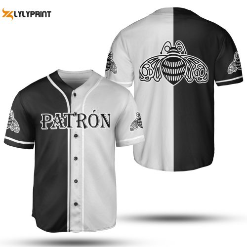 MLB Black & White Split Patron Tequila Jersey – Exclusive Baseball Collection