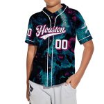 Stylish Blue Pink Gradient MLB Baseball Jersey – Team MLB Collection – Gift for Men Women