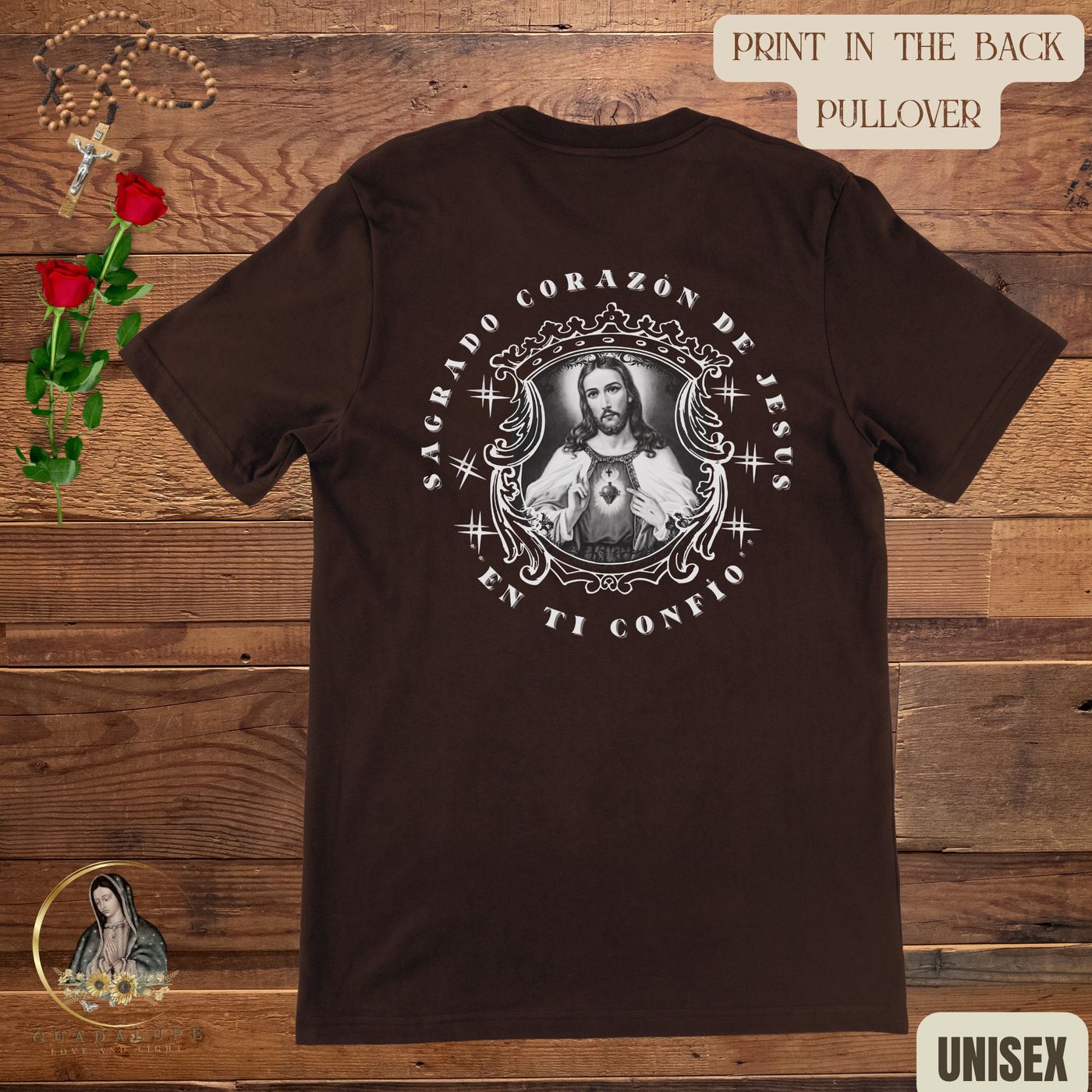 Boho Jesus Tshirt: Retro Vintage Sagrado Corazon de Jesus Religioso Gifts – Ideal Devotional & Sentimental Gift for Mom