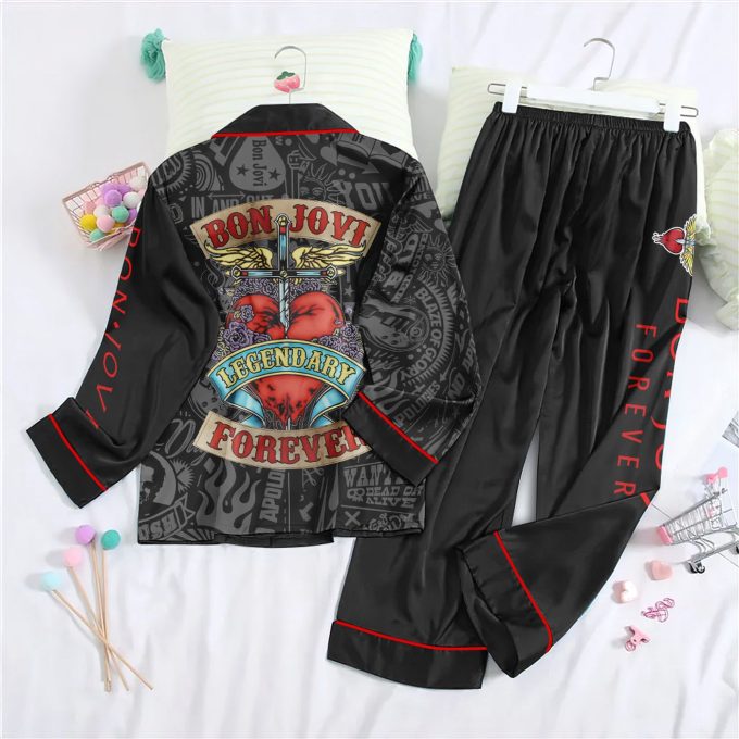 Bon Jovi Button Down Pajamas Set – Perfect Women S Christmas Gift!