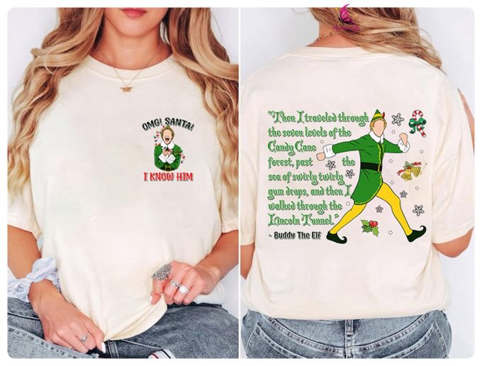 Get Festive With Buddy The Elf Christmas Shirt – Omg Santa I Know Him! Vintage T-Shirt For Merry Christmas 2024